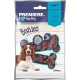Premiere I Love My Dog Bonies Hundeleckerlis, 200g-Packung, mit weichen, kaubaren Leckerlis in Knochenform, mit einem Pollock-Zutatenetikett.