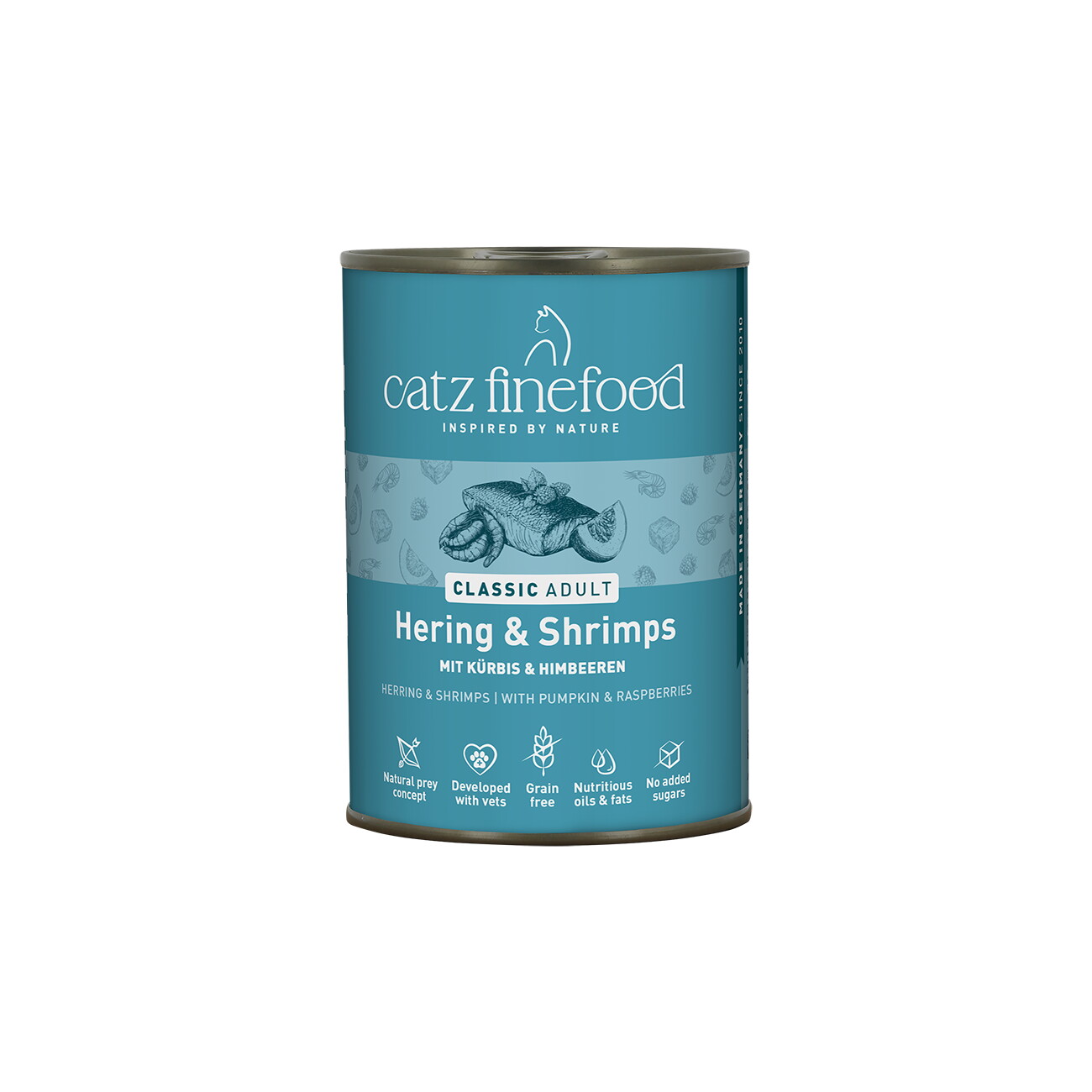 Catz finefood Nassfutter Katze Classic Adult Hering und Shrimps 24x400 g