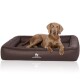 Orthopädisches Hundebett aus Laser gestepptem Kunstleder Hampstead braun XXL