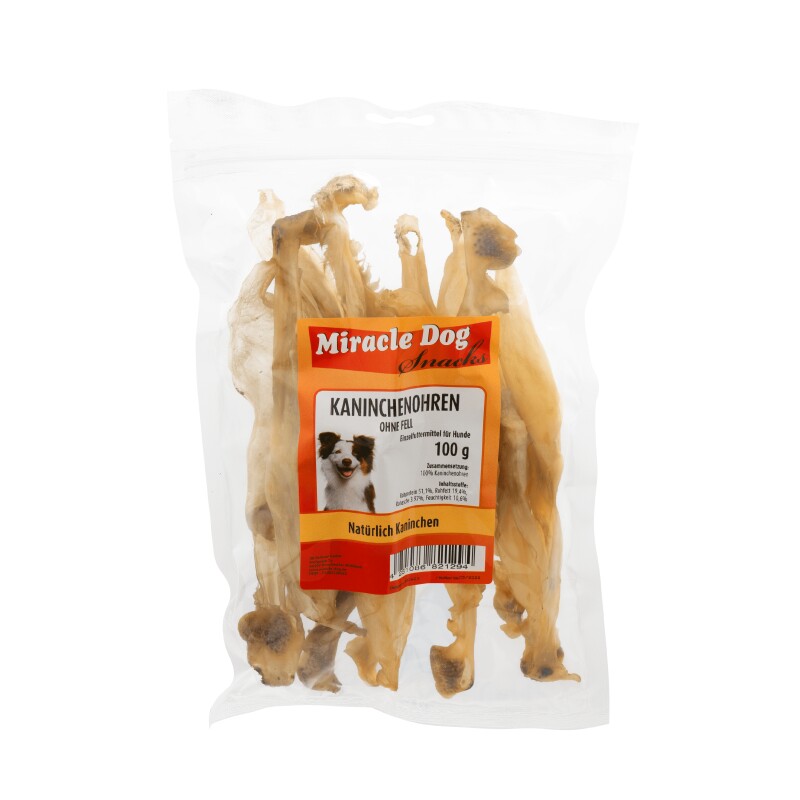 Miracle Dog Kaninchenohren ohne Fell 20 x100g