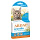 ARDAP Spot-On Verpackung für Katzen, mit floralem Design, behauptet, gegen Flöhe und Zecken zu schützen, geeignet für Katzen bis zu 4 kg.