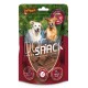 Opakowanie przysmaków dla psów DeliBest z brązowymi smakołykami, z napisem wskazującym "glutenfrei" (bezglutenowy) i "Training-Snack" (przysmak treningowy).