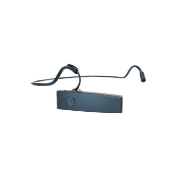 Ein schwarzes Haustiertrainingshalsband mit einem eleganten Design, mit einer Steuereinheit und einem verstellbaren Riemen für Komfort.