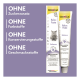 GimCat Relax Paste Balance Tube und Verpackung vor violettem Hintergrund; deutsche 'OHNE'-Liste: ohne Zucker, ohne Farbstoffe, ohne Konservierungsstoffe, ohne Aromen