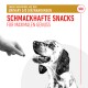 Eine Hand hält einen Hundesnack über einem glücklichen gefleckten Hund, mit Text über schmackhafte Snacks, die mit Urinary S/O-Diäten kompatibel sind.