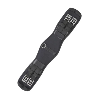 Schwarzes Haustiergeschirr mit verstellbaren Riemen und Metallschnallen, entworfen für Komfort und Sicherheit.