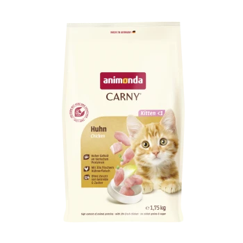 Animonda Carny Kitten-Huhn-Tüte, orangefarbenes Kätzchen, Kitten <1, Huhn/Chicken, 1,75 kg, Made in Germany.