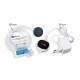 Mikro-piezoelektrisches Luftpumpen-Kit mit einem 150 cm langen Schlauch, Luftstein, Netzadapter und Bedienungsanleitung.