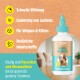 Flasche "GREEN HERO Ohrenwunder" Haustier-Ohrreiniger für Welpen, mit einem Hund und einer Katze auf dem Etikett und deutschem Text über natürliche Inhaltsstoffe.