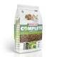 Sac de nourriture pour lapins Versele-Laga Complete Cuni Junior avec deux lapins, mettant en avant "Herbes + Alfalfa" et "100% Extrudé 100% Appétit."