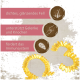 Bild von gelben Kapseln in einer Spirale, mit Text über Vorteile: "glänzendes Fell," "unterstützt Gelenke und Knochen," "stärkt das Immunsystem."