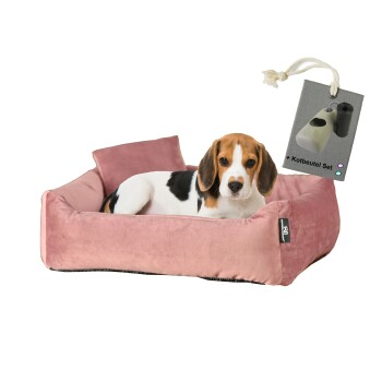 ® Hundebett inkl. Gratis-Beigabe, Kuschelsofa altrosa M
