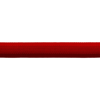 Rote Haustierleine mit strukturiertem Design, vor einem weißen Hintergrund präsentiert.