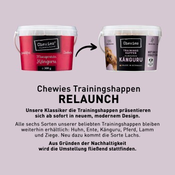 Chewies Trainings-Happen Monoprotein-Snack 300g Känguru
