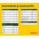 Nährwerttabelle für Tierfutter, die Zutaten, Zusatzstoffe und deren jeweilige Mengen pro kg von Josera detailliert.