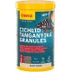Sera Granured Nature Fischfutter für Cichliden in einem 565g Behälter, mit einer bunten Cichliden-Illustration und mehrsprachigen Etiketten.