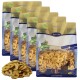 Fünf Beutel Lyra Pet Nature Power getrocknete Bananen-Leckerlis, je 1 kg, mit Bildern von Katze, Hund und Pferd auf der Verpackung.