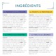 Ingrédients de l'aliment pour animaux « INGRÉDIENTS » montrant les saveurs : agneau & légumes, poulet à la provençale, lapin & carottes, veau & légumes