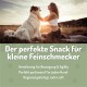 Grüner zylindrischer Behälter mit Hundesnacks im Pfotenabdruckdesign, mit dem Text "Yummy Snacks" und "Für Hunde."