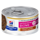 Boîte de nourriture pour chats Hill's Prescription Diet Gastrointestinal Biome, présentant un ragoût avec du poulet et des légumes ajoutés, recommandé par les vétérinaires.