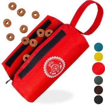 ® Futterbeutel Hund | Futterdummy Hunde | Apportierbeutel für Hunde mit Handschlaufe rot