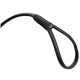 Schwarze Leder-Haustierleine mit einem eleganten Design und gestickten Details, mit einem kleinen Logo-Etikett.