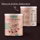Veganes Haustier-Nahrungsergänzungsmittel "Futtertopping Knochen & Gelenke" mit einer verspielten Hundegrafik und Details zur Verwendung der Zutaten.