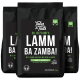 Drei schwarze Säcke Tales & Tails Hundefutter mit der Aufschrift „Lamm Ba Zamba!“ mit Lamm und Gemüse, je 4 kg.