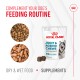 Royal Canin Joint & Ageing Chews for dogs, featuring dry and wet food, with a pack of 60 chews and a satisfied dog image.
