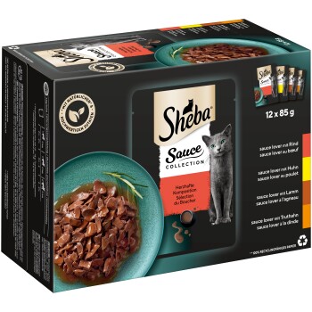 Collection de Sauces Nourriture Humide Chat Adulte, Assortiment, en Sauce 12x85 g Composition copieuse