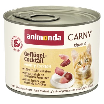Meilleurs prix pour animonda Carny nourriture humide pour chatons Cocktail de volaille 24x200 g