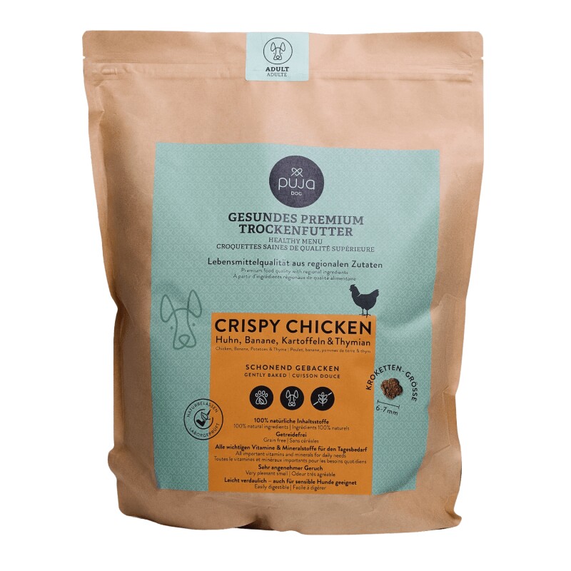 PUJA Premium Trockenfutter für Hunde Crispy Chicken 2,5kg