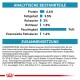 Nährwertangaben für Haustierfutter, die Protein (6,4%), Fett (3,5%), Asche (2%), Ballaststoffe (1,5%), Feuchtigkeit (74%) und essentielle Fettsäuren (1,4%) auflisten.