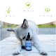Flasche BIO Leinöl (Leinsamenöl) mit Tropfer, beschriftet mit "100% natürlich und kaltgepresst" für Hunde und Katzen von Wolfsbacher Natur.