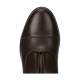 Brauner Leder-Ankle-Boot mit seitlichem Reißverschluss, mit glatter Oberfläche und abgerundeter Zehe.