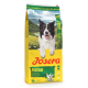 Gelbe Josera Festival Hundefutter-Tüte für ausgewachsene Hunde mit lächelndem Border Collie; sichtbarer Text: Josera, Festival, Adult, All Sizes, 80%.