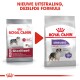 Royal Canin hondenvoeding verpakking vergelijking, met 'Gesteriliseerd Medium' met focus op gezond gewicht en verminderde calorieën.