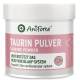AniForte pink-weißes Taurinpulverglas: TAURIN PULVER / TAURINE POWDER — Unterstützt das Herz-Kreislauf-System, Hundesymbol.