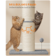 Zwei Katzen kratzen an einem dicken beigen Kratzbaum mit dem Text „Extra dick, extra Freude“ und der Breite „17 cm“.
