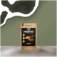 Eine braune Papiertüte mit der Aufschrift "ALPHAZOO HAGEBUTTEN", die Hagebuttenpulver für Hunde und Katzen enthält, mit Symbolen für Intensität, Agilität und Vitamin C.