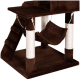 Brauner Katzenbaum mit mehreren Ebenen, einer Hängematte und mit Sisal umwickelten Kratzpfosten. Ideal für das Spielen und Entspannen von Katzen.
