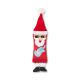Langes Plüschspielzeug-Weihnachtsmann für Hunde mit roter Mütze mit Bommel, Sonnenbrille, weißem Bart, blauer Gitarre und schwarzen Stiefel-Füßen.