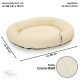 Cremefarbener Haustierbett mit den Maßen 95 x 81 x 16 cm, mit einem Schlafbereich von 64 x 41 cm.