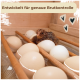 Frisch geschlüpftes nasses Küken zwischen Eiern in einem Brutgerät, Banner mit Text 'Entwickelt für genaue Brutkontrolle'