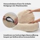 Beige Haustierbett mit einem abnehmbaren Kissen für einfaches Maschinenwaschen; verfügt über einen hochwertigen Baumwollbezug und einen Reißverschluss für Bequemlichkeit.