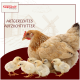 Supravit Farming Days Logo mit Silhouetten eines Huhns und eines Kükens auf beigem und weißem Hintergrund.