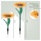 Ein gelber Sonnenblumen-Gartenstecker mit grünen Blättern, erhältlich in 38 cm und 60 cm, gekennzeichnet mit 'Wetterfestes Material.'