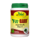 Behälter von cdVet Fit-BARF Algenkalk Maerl, beschriftet mit 100% Natur, mit einem grünen Deckel und Bildern von Algen.