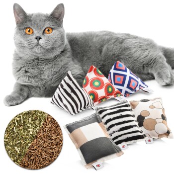 großes 6er Catnip & Baldrian Schmusekissen Set