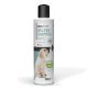 Flasche mit REAVET Welpen Shampoo, 250ml, mit einem Bild eines Golden Retriever Welpen, mit Text, der "Extra mild mit Aloe Vera" und "PH-WERT 6,9" angibt.